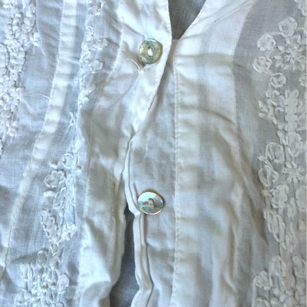 Soft Surroundings White Embroidered Blouse - Picture 2 of 5